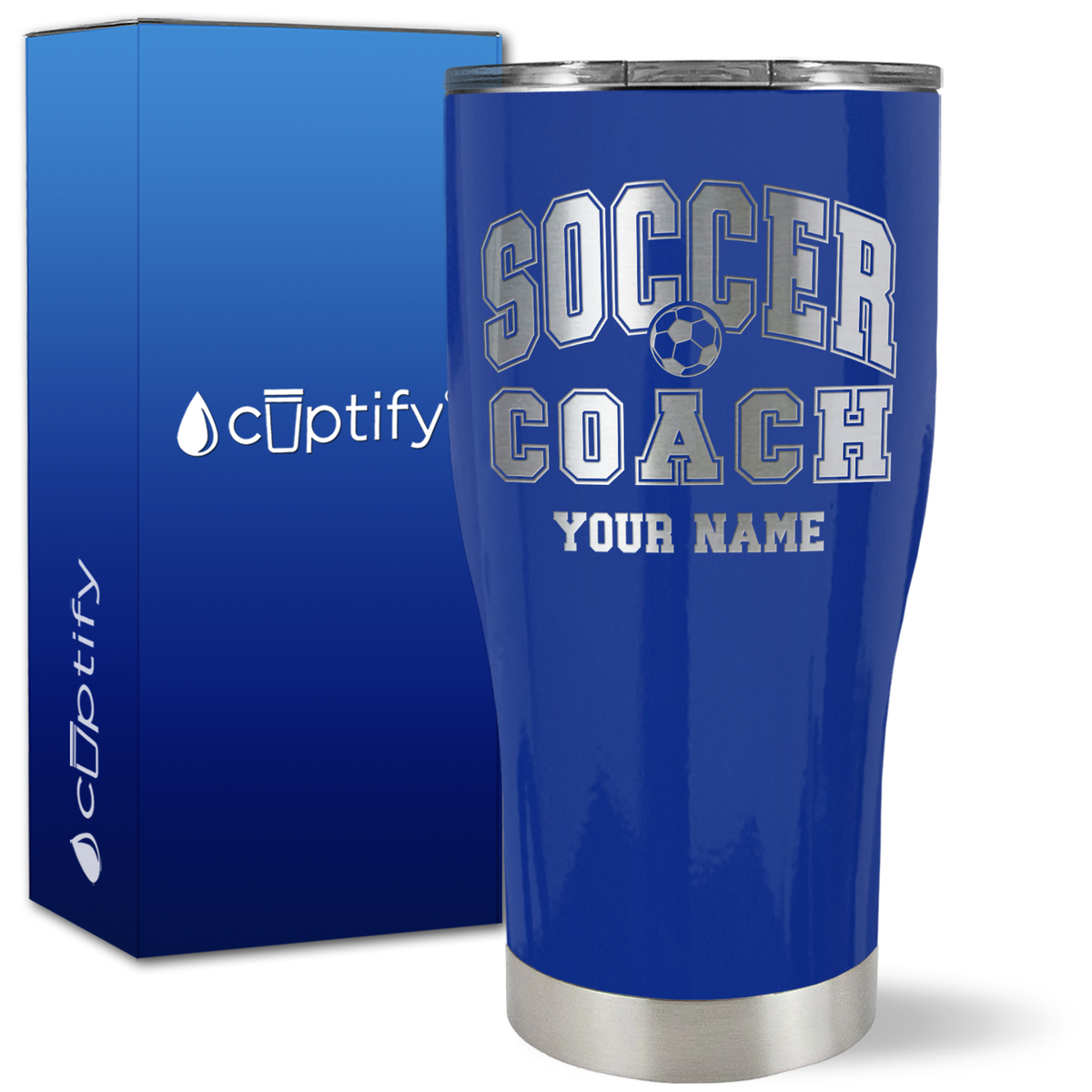 Personalized Soccer Coach on 27oz Curve Tumbler
