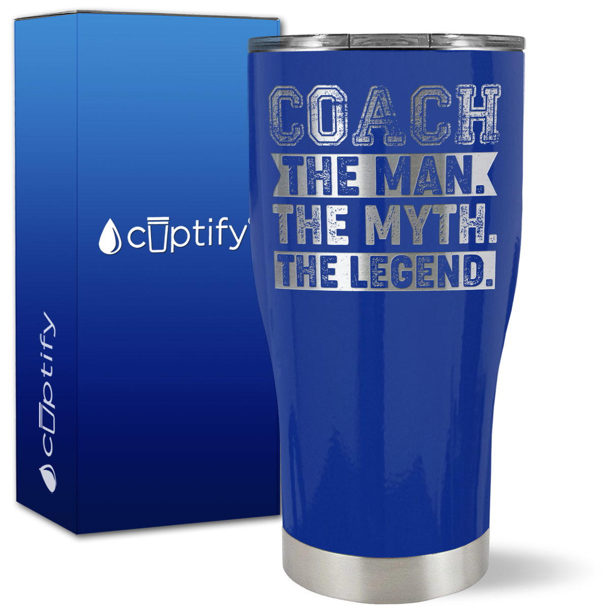 Coach the Man the Myth the Legend on 27oz Curve Tumbler