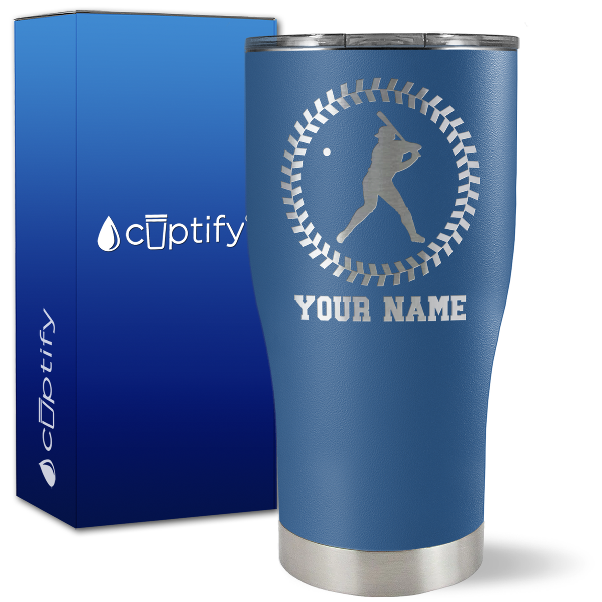 Personalized Baseball Player on 27oz Curve Tumbler