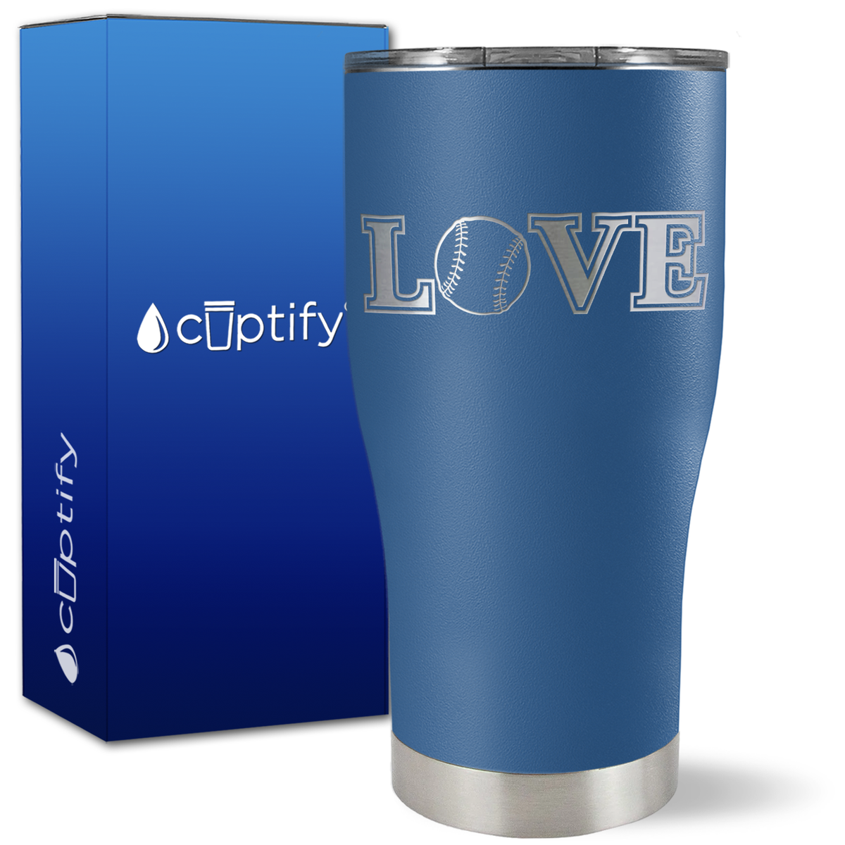 Baseball Love on 27oz Curve Tumbler