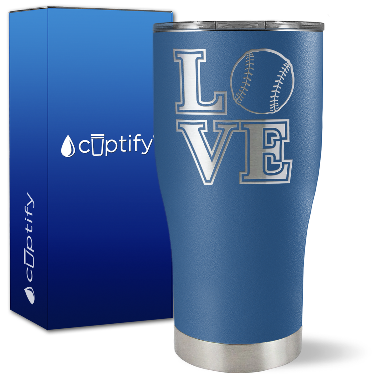Love Baseball on 27oz Curve Tumbler
