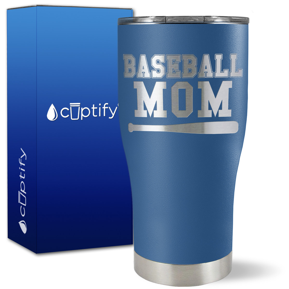 Baseball Mom with Bat on 27oz Curve Tumbler