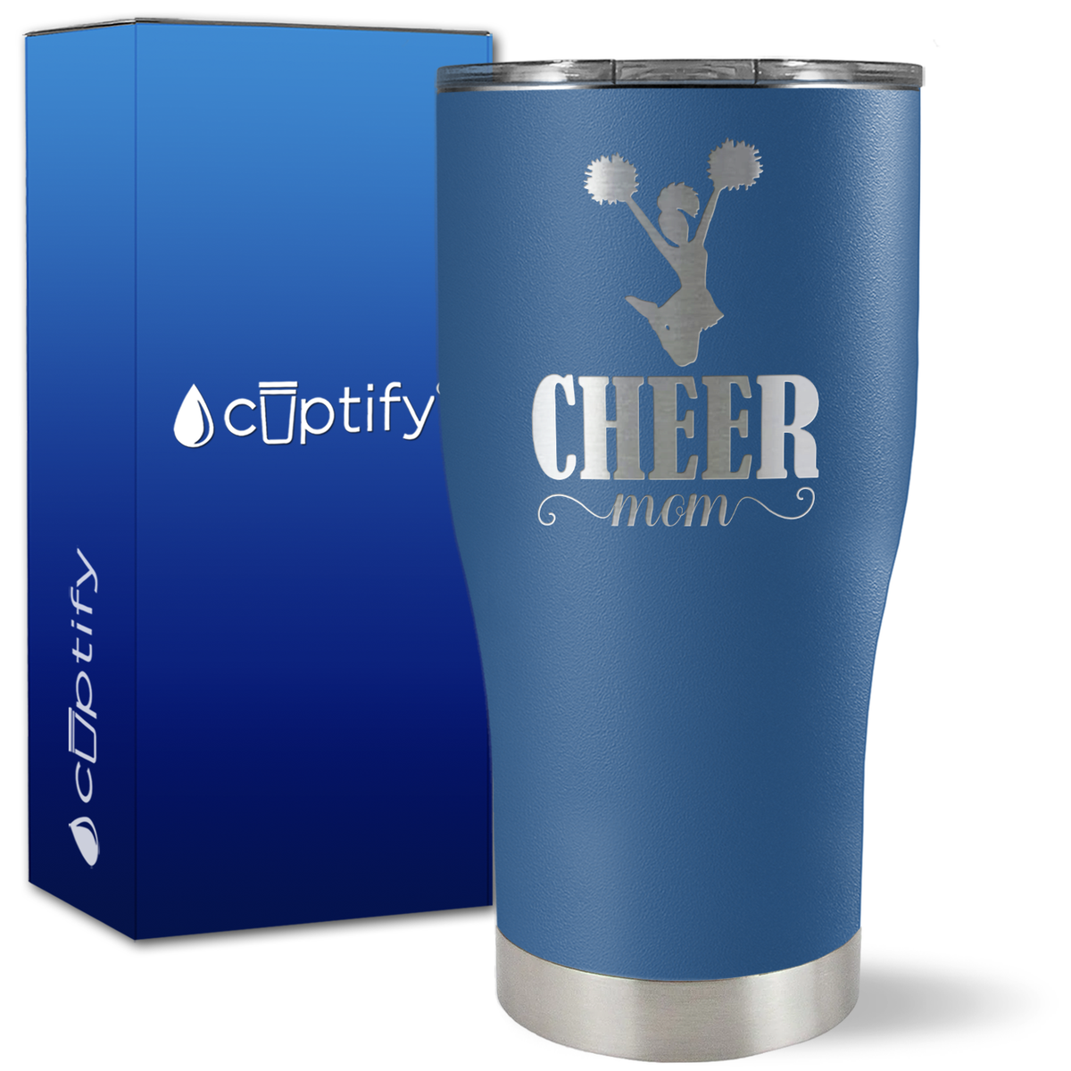 Cheer Mom Silhouette on 27oz Curve Tumbler
