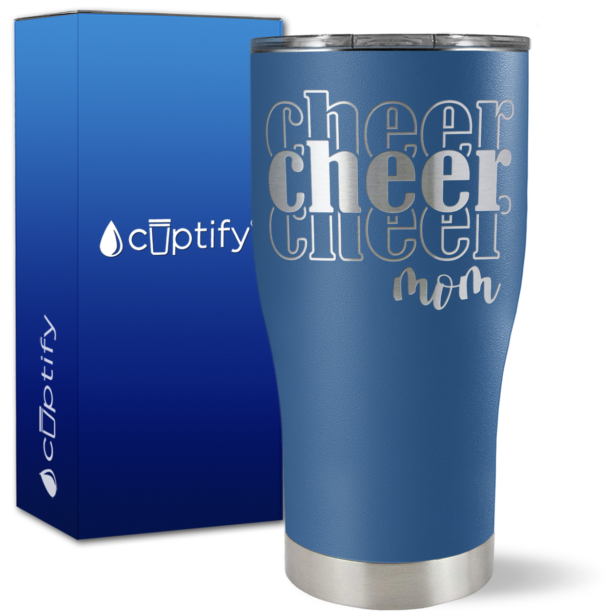 Cheer Cheer Cheer Mom on 27oz Curve Tumbler