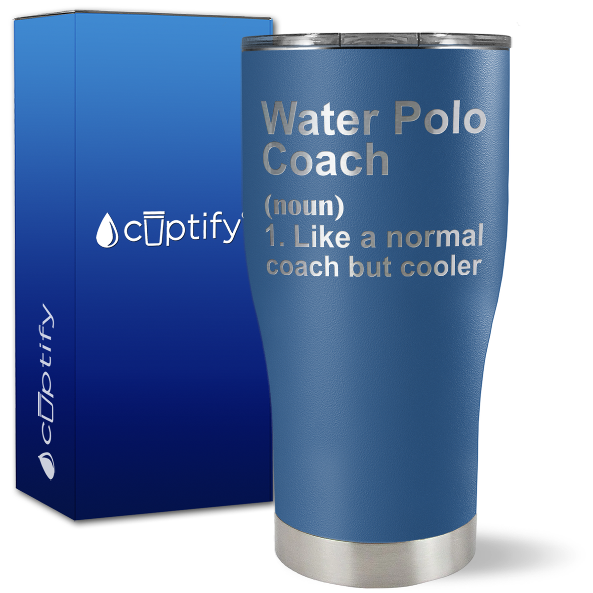 Water Polo Coach Definition on 27oz Curve Tumbler