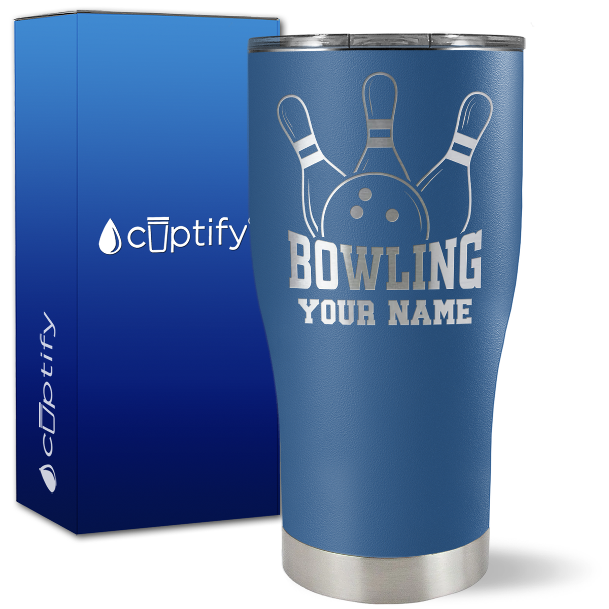 Personalized Bowling on 27oz Curve Tumbler