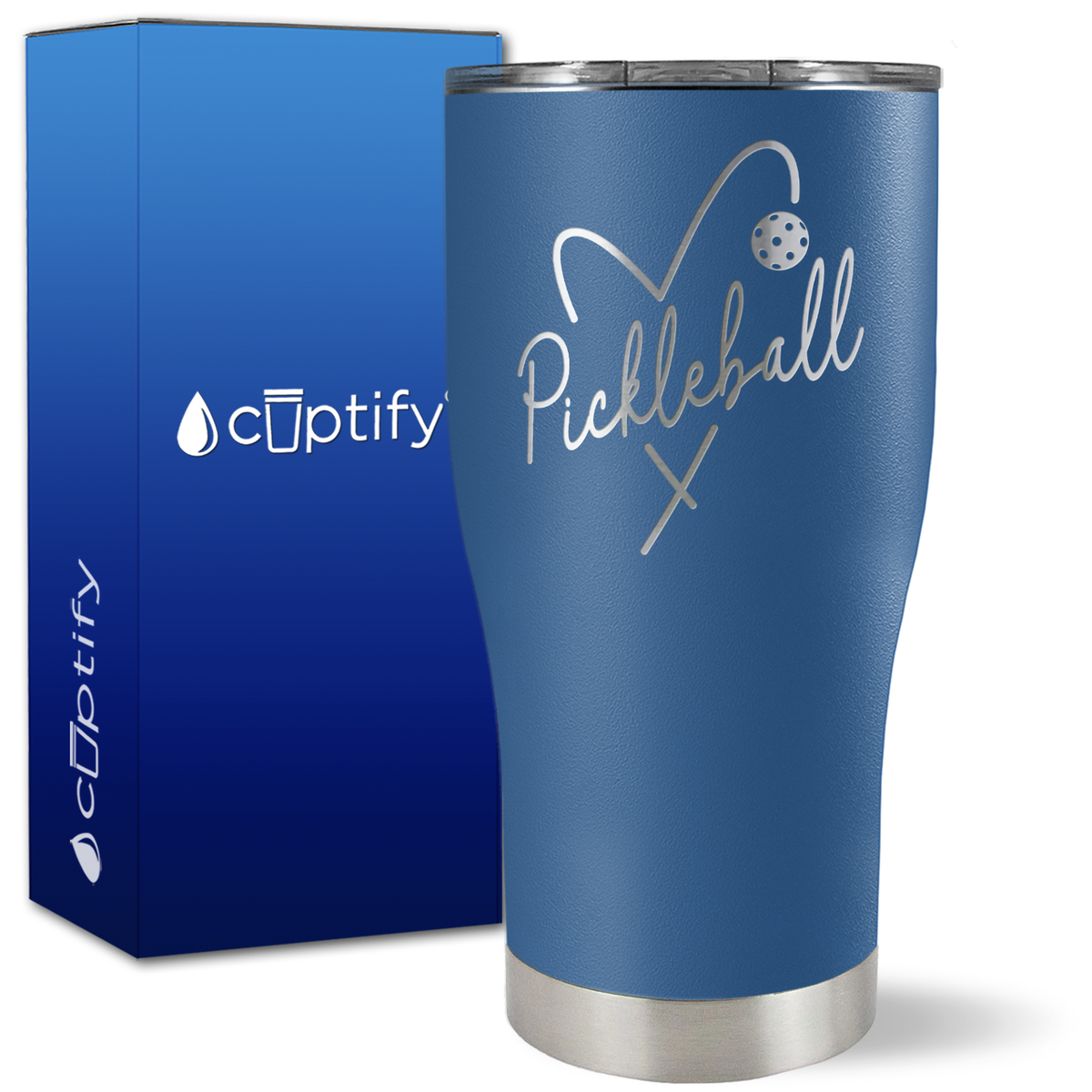 Pickleball Love on 27oz Curve Tumbler