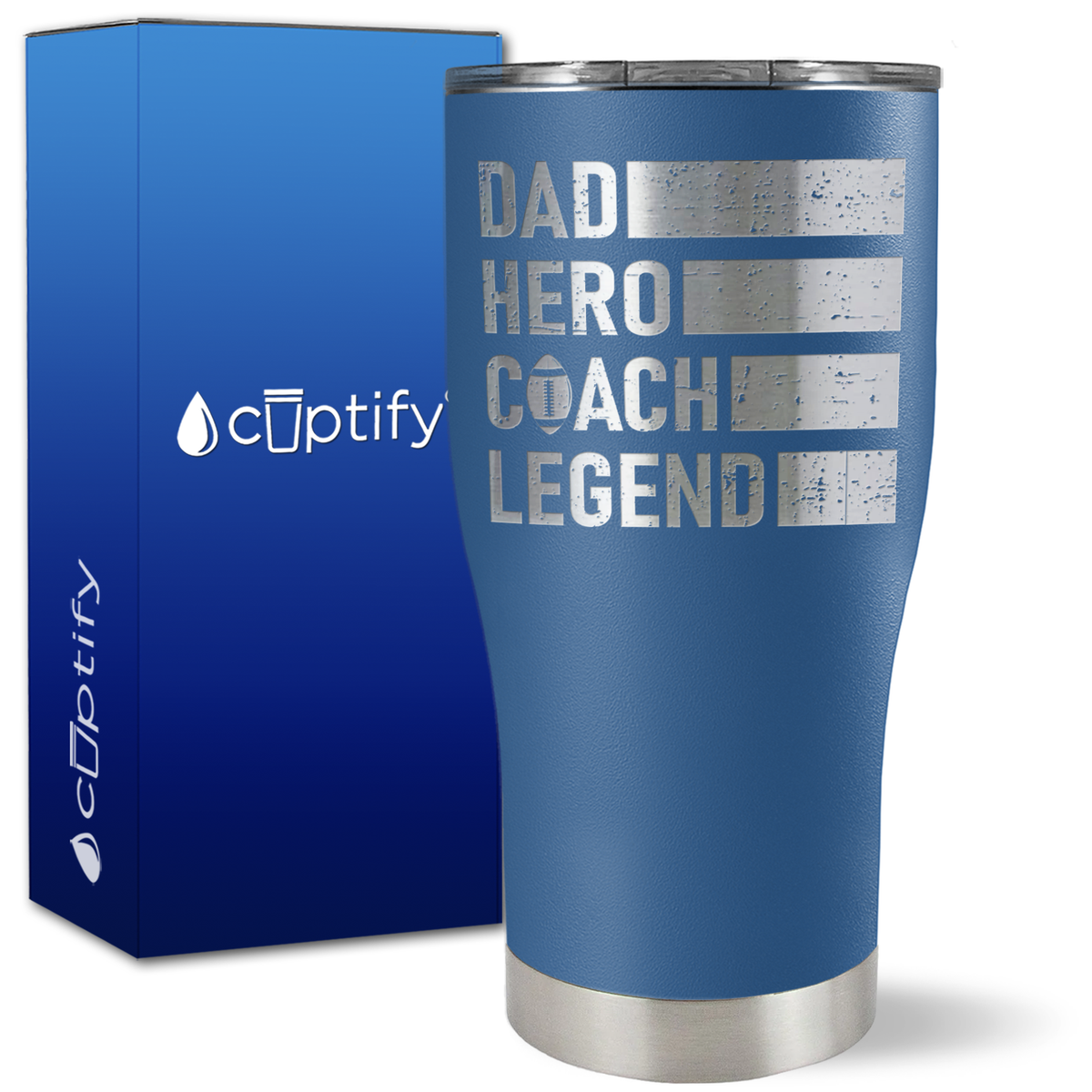 Dad, Hero, Coach, Legend on 27oz Curve Tumbler