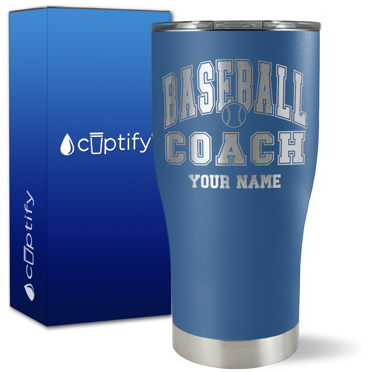 Personalized Baseball Coach on 27oz Curve Tumbler
