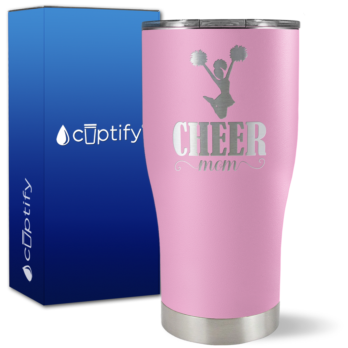 Cheer Mom Silhouette on 27oz Curve Tumbler