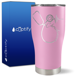 Personalized Nurse Stethoscope on 27oz Curve Tumbler
