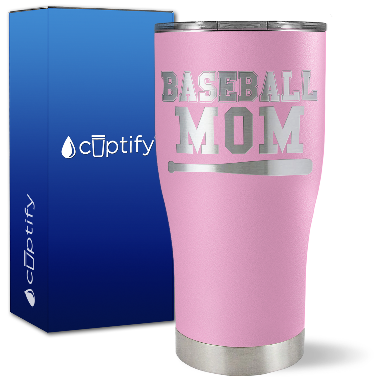 Baseball Mom with Bat on 27oz Curve Tumbler
