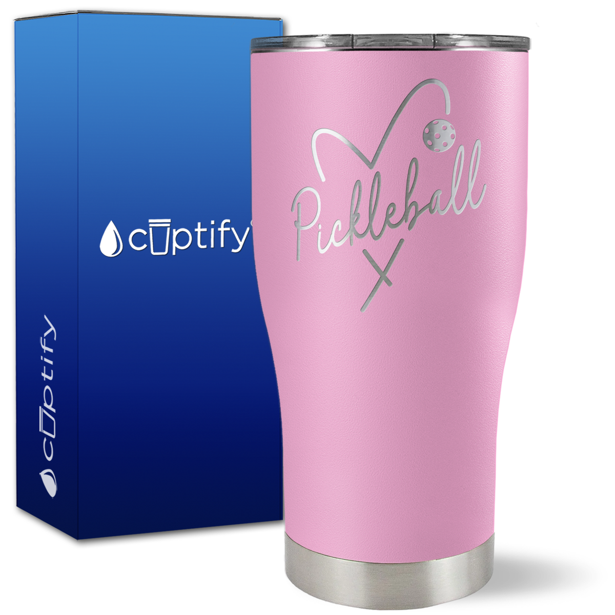 Pickleball Love on 27oz Curve Tumbler