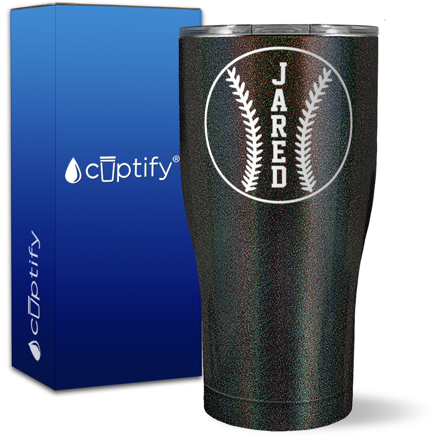 Personalized Baseball Design on 27oz Curve Tumbler