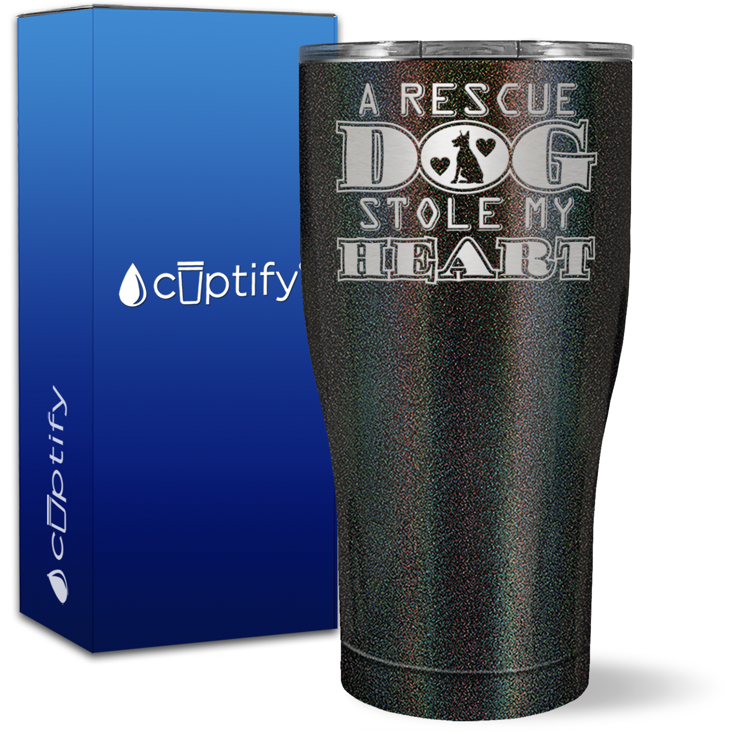 A Rescue Dog Stole My Heart on 27oz Curve Tumbler