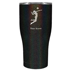 Personalized Volleyball Player Silhouette 27oz Curve Stainless Steel Tumbler