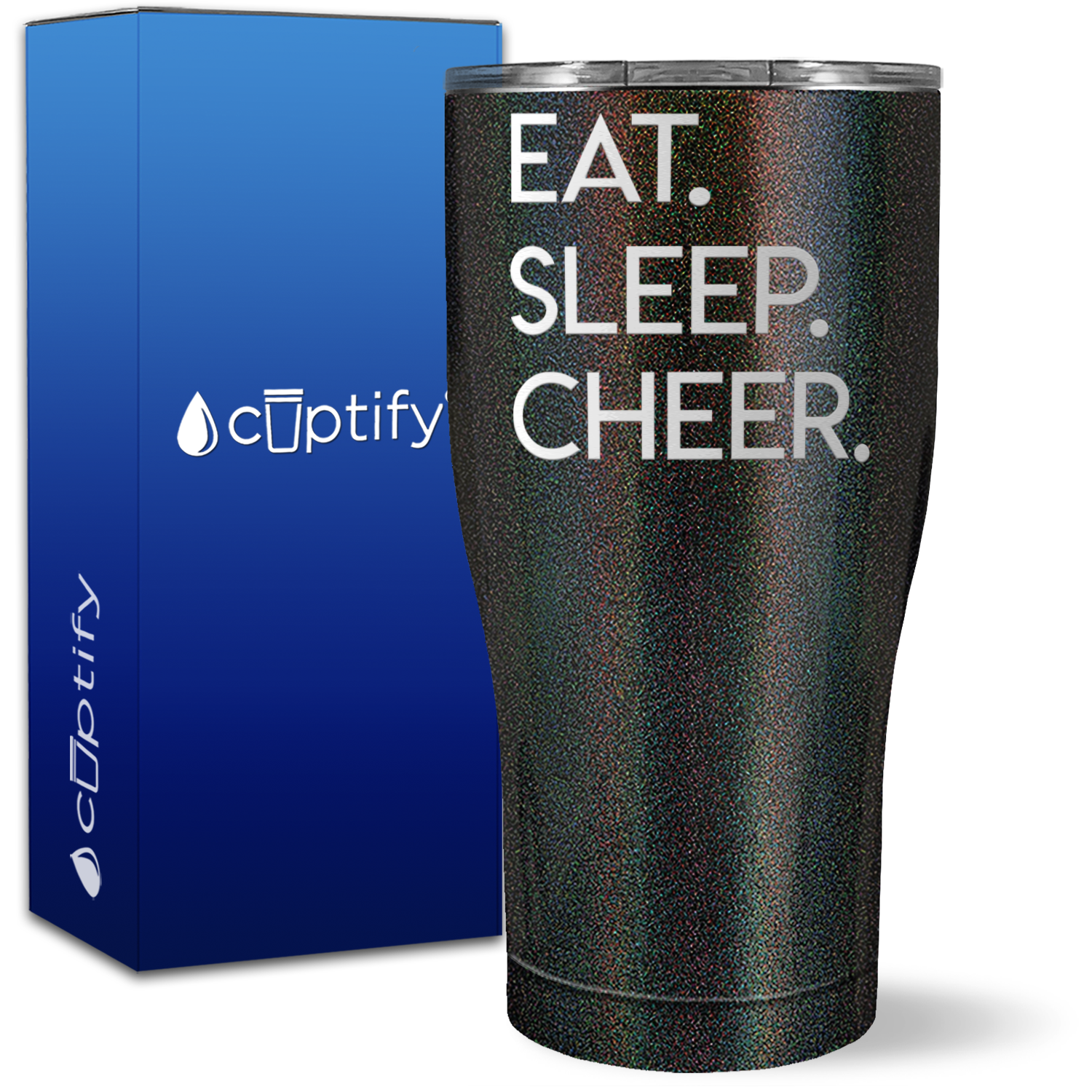 Eat Sleep Cheer on 27oz Curve Tumbler