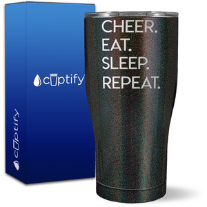 Eat Sleep Cheer Repeat on 27oz Curve Tumbler