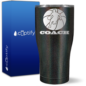 Basketball Coach Silhouette on 27oz Curve Tumbler