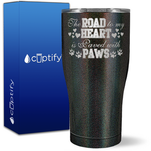 The Road To My Heart is Paved With Paws on 27oz Curve Tumbler