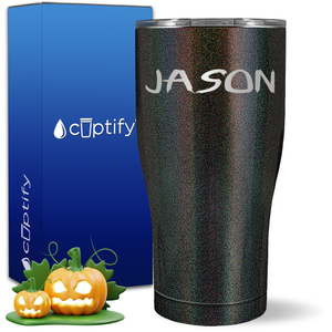 Personalized Scary Halloween Font on 27oz Curve Tumbler