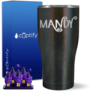 Personalized Curly Spooky Halloween Font on 27oz Curve Tumbler
