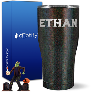 Personalized Grim Halloween Font on 27oz Curve Tumbler