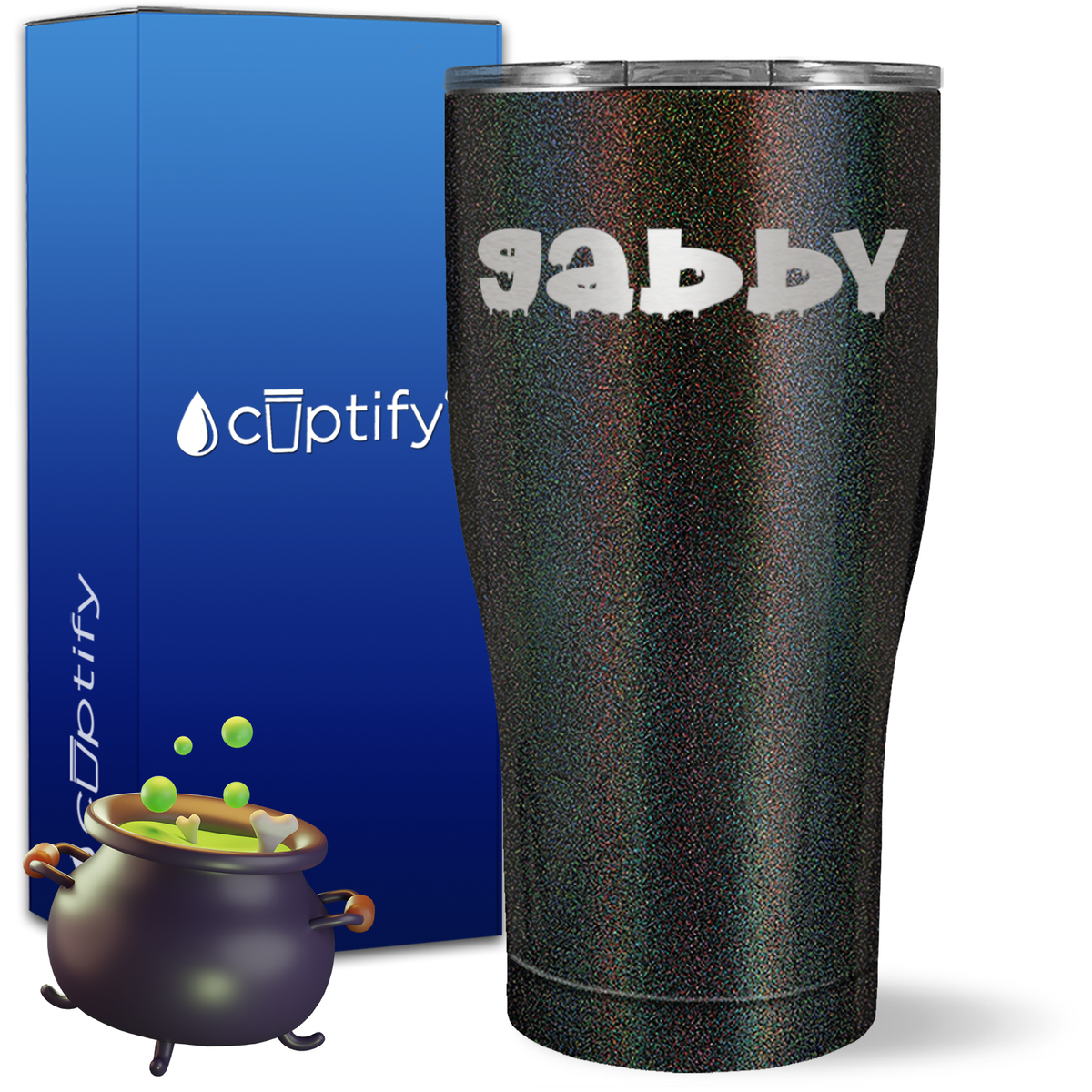 Personalized Haunted Halloween Font on 27oz Curve Tumbler