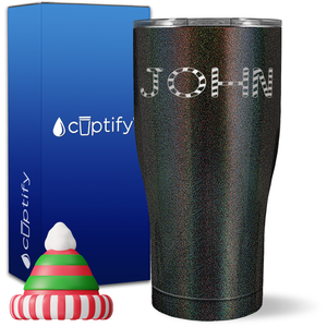 Personalized Candy Canes Christmas Font on 27oz Curve Tumbler