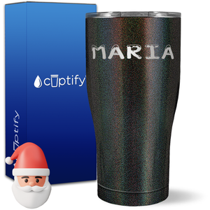 Personalized Snowy Christmas Font on 27oz Curve Tumbler