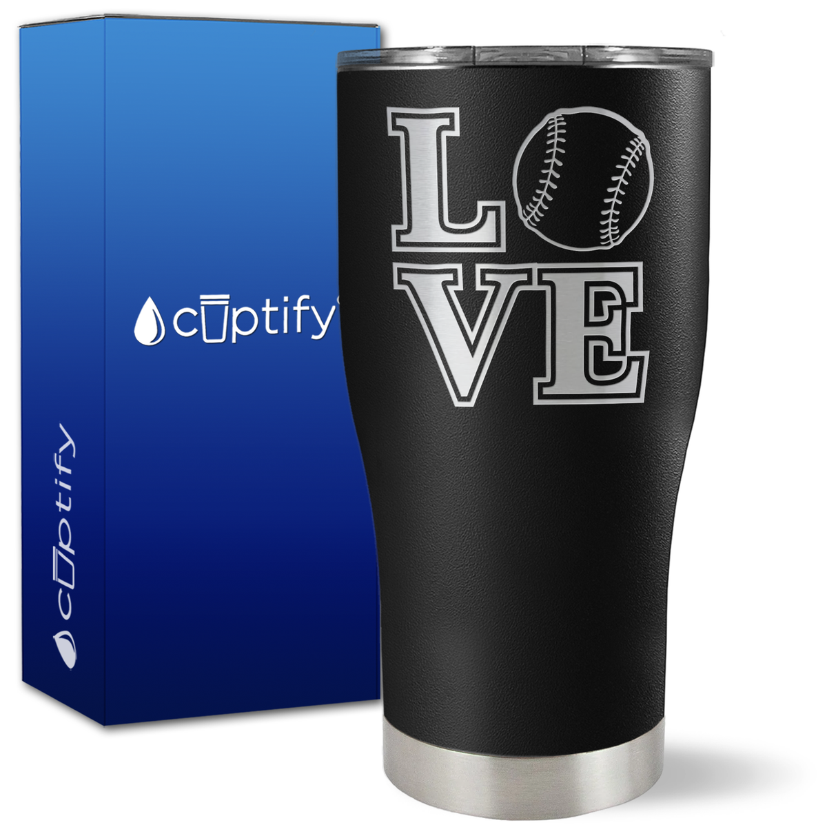 Love Baseball on 27oz Curve Tumbler