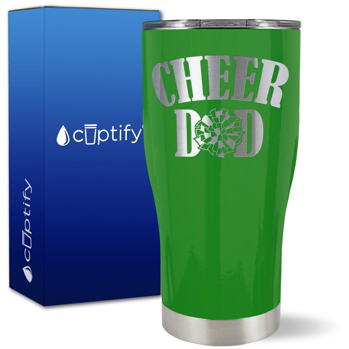 Cheer Dad Pom Pom on 27oz Curve Tumbler