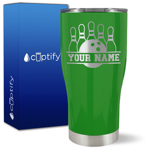 Personalized Split Bowling on 27oz Curve Tumbler