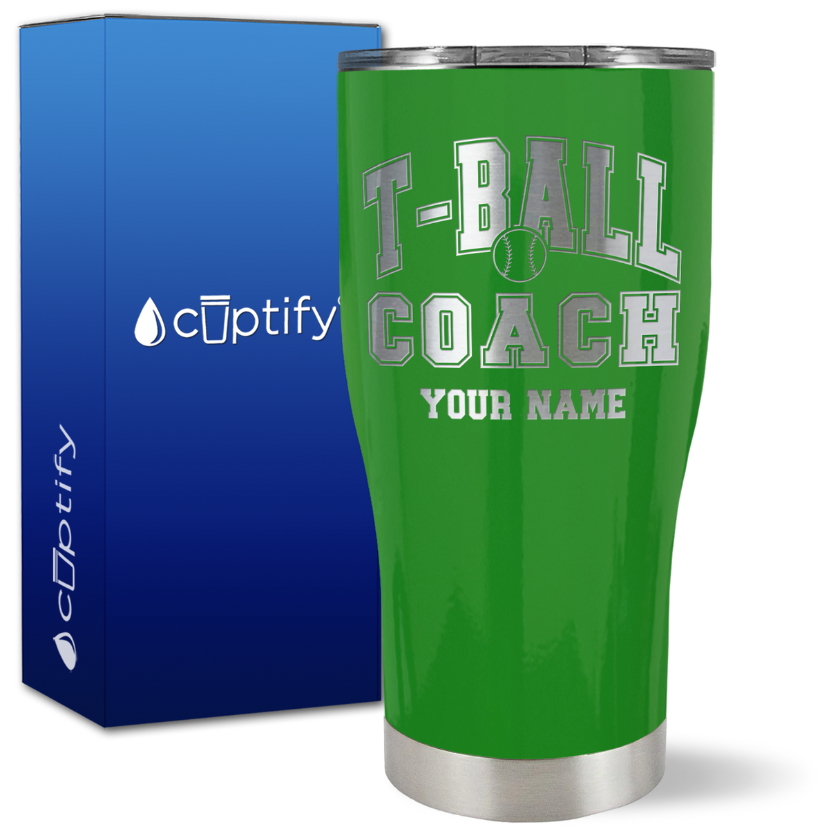 Personalized T-Ball Coach on 27oz Curve Tumbler