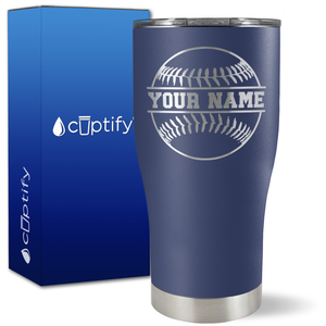 Personalized Baseball Name on 27oz Curve Tumbler