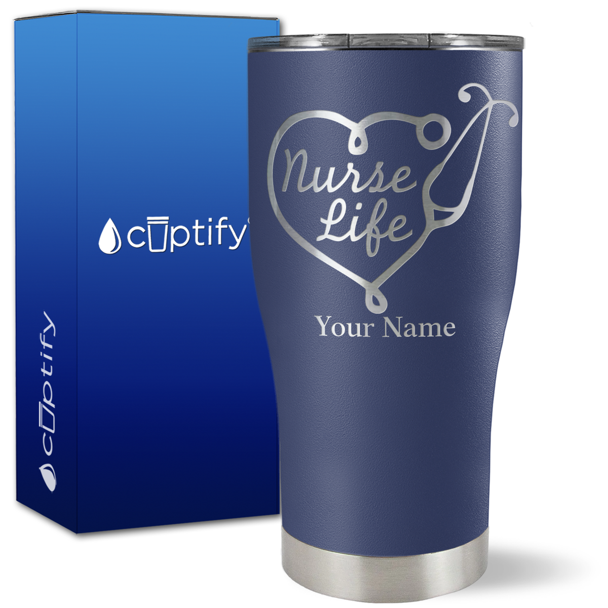 Personalized Nurse Life on 27oz Curve Tumbler