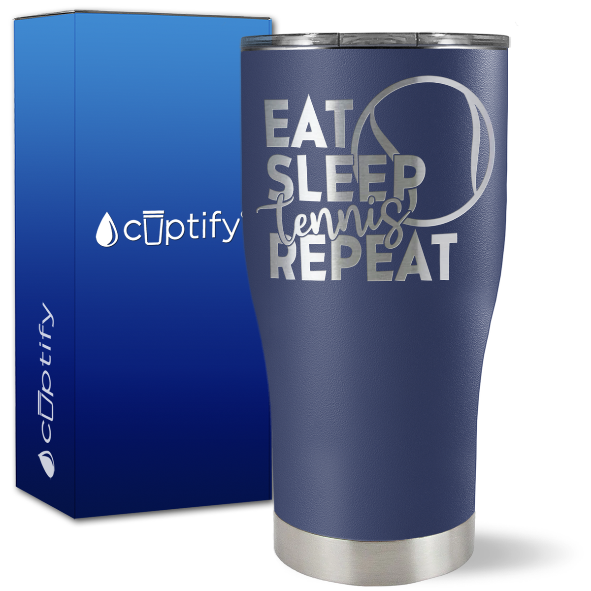 Eat Sleep Tennis Repeat on 27oz Curve Tumbler