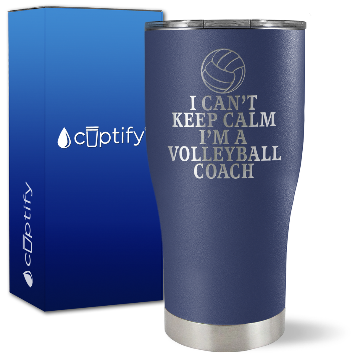 I Can't Keep Calm I'm the Volleyball Coach on 27oz Curve Tumbler