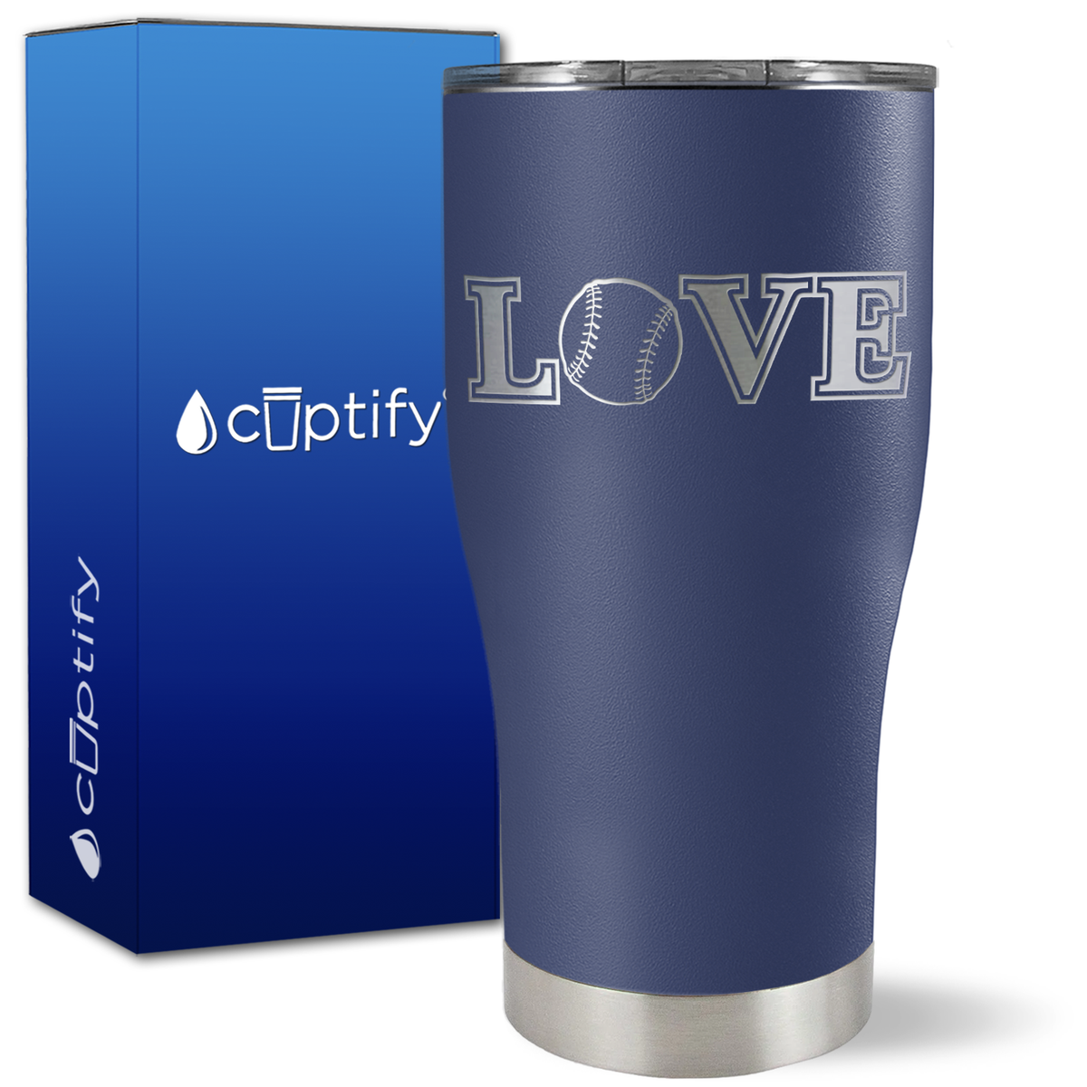 Baseball Love on 27oz Curve Tumbler