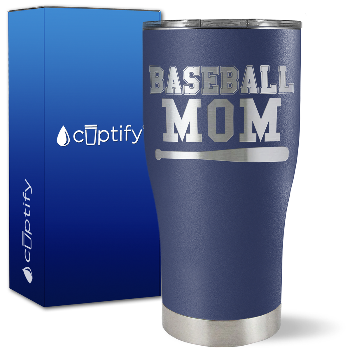 Baseball Mom with Bat on 27oz Curve Tumbler