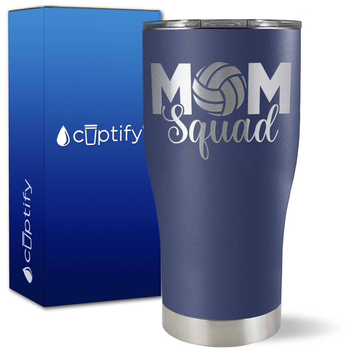 Mom Squad Volleyball on 27oz Curve Tumbler