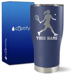 Personalized Tennis Player Female Silhouette on 27oz Curve Tumbler