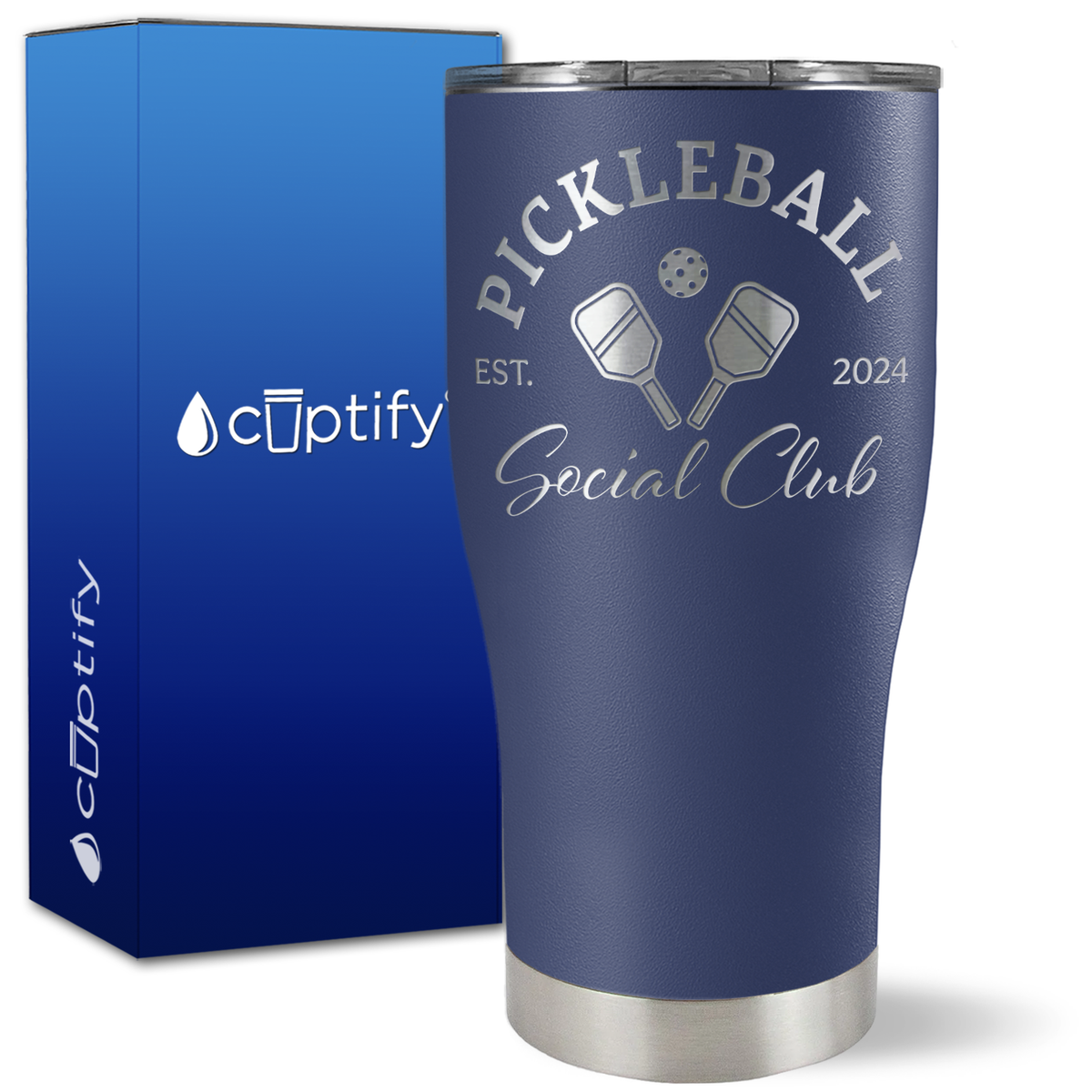 Personalized Pickleball Social Club Established on 27oz Curve Tumbler