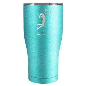 Personalized Volleyball Player Silhouette 27oz Curve Stainless Steel Tumbler