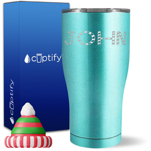 Personalized Candy Canes Christmas Font on 27oz Curve Tumbler