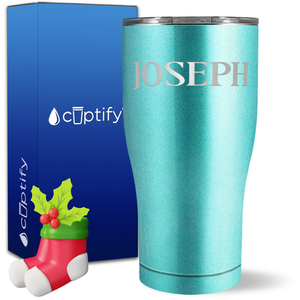 Personalized Merry Christmas Font on 27oz Curve Tumbler