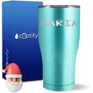 Personalized Snowy Christmas Font on 27oz Curve Tumbler