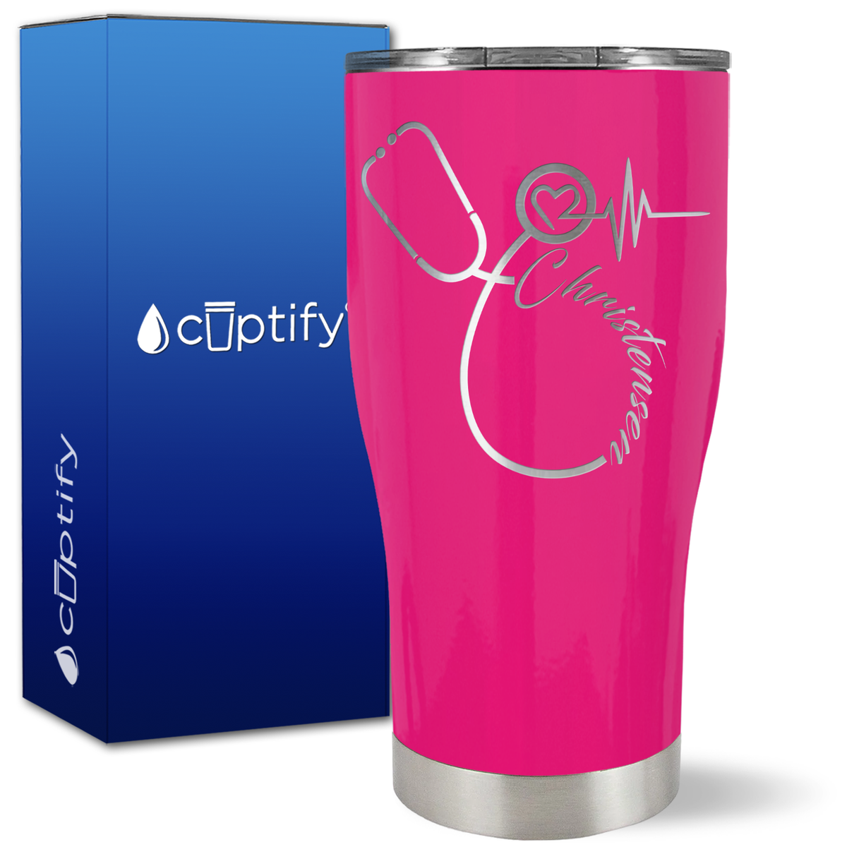 Personalized Nurse Stethoscope on 27oz Curve Tumbler