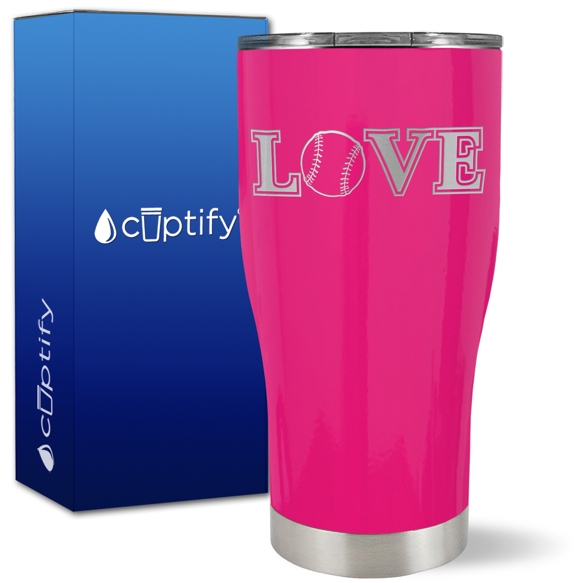 Baseball Love on 27oz Curve Tumbler