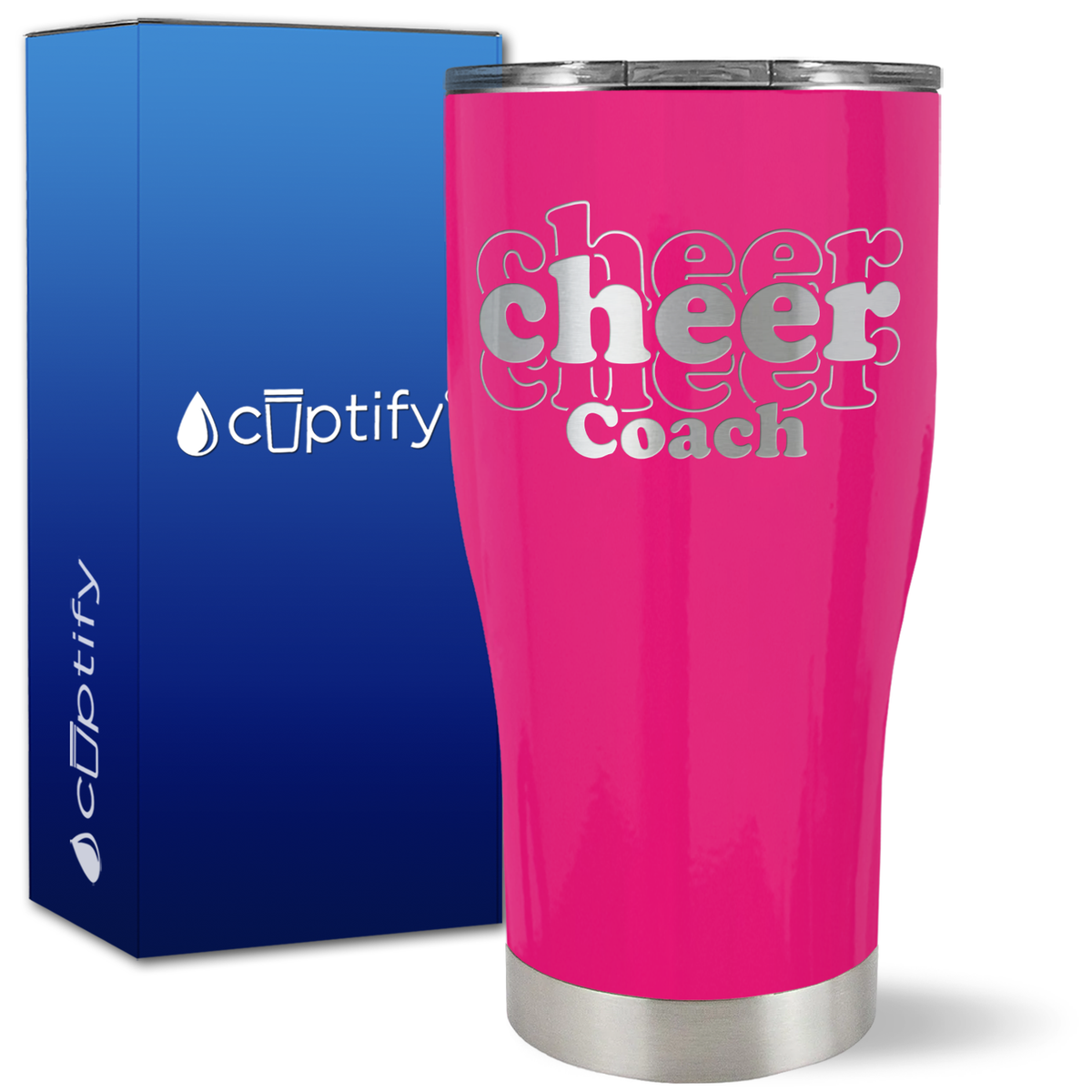 Cheer Coach Outlines on 27oz Curve Tumbler